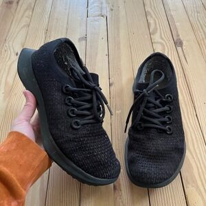 Allbirds Tree Dashers Mens 8.5 Black Running Shoe athletic golf sneakers comfort
